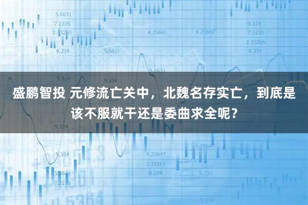 盛鹏智投 元修流亡关中，北魏名存实亡，到底是该不服就干还是委曲求全呢？
